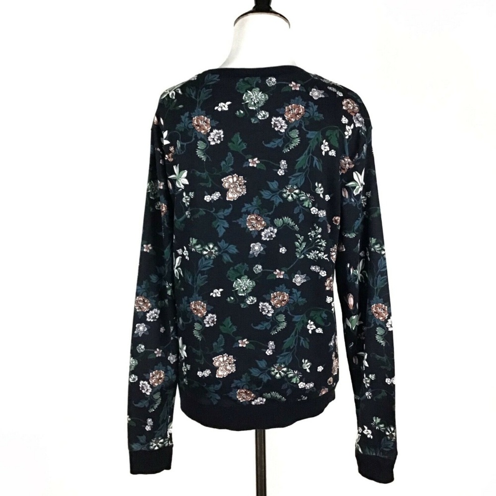 H&M Divided Floral Navy Blue Sweatshirt Oversize S - Picture 5 of 7